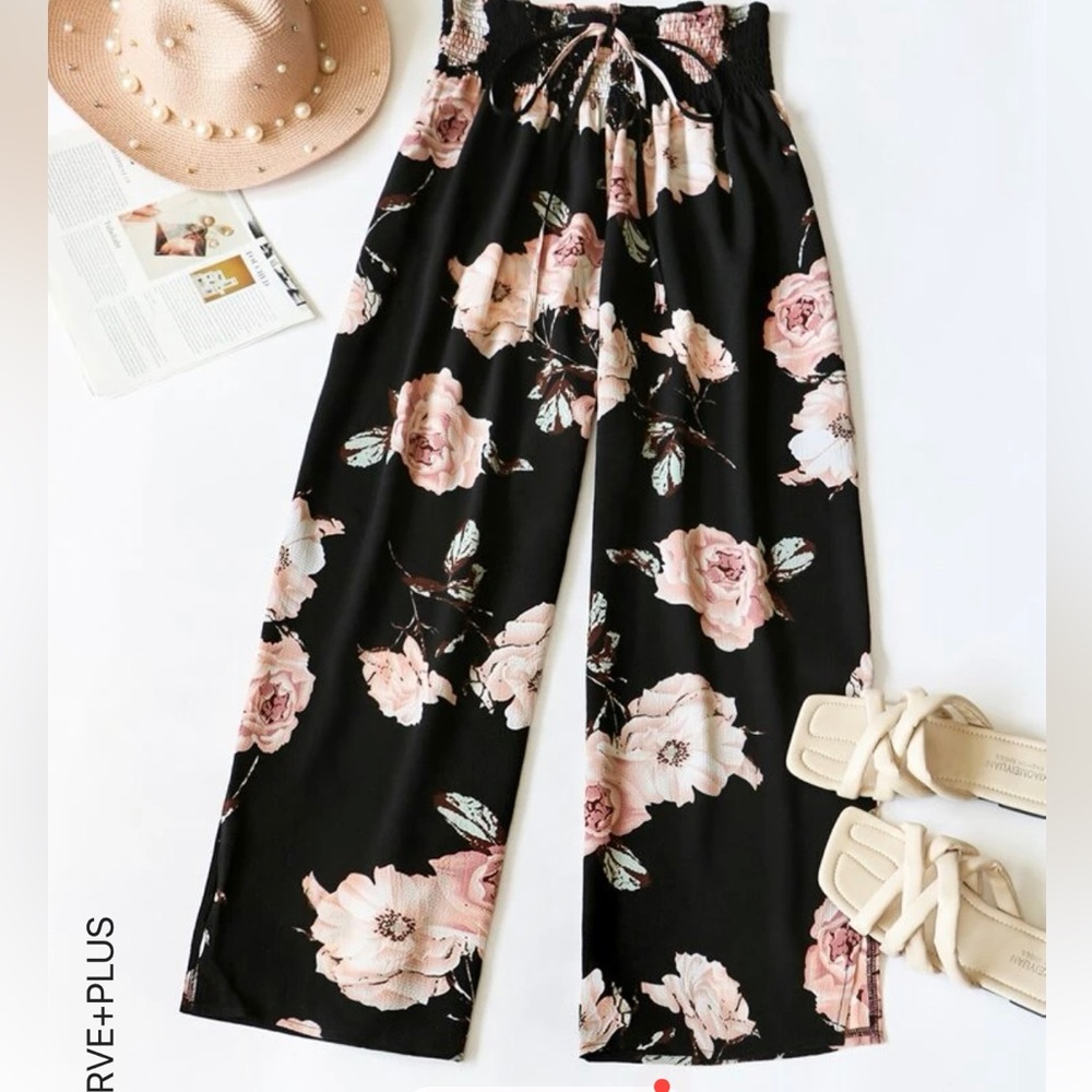 SHEIN Floral wide leg pants